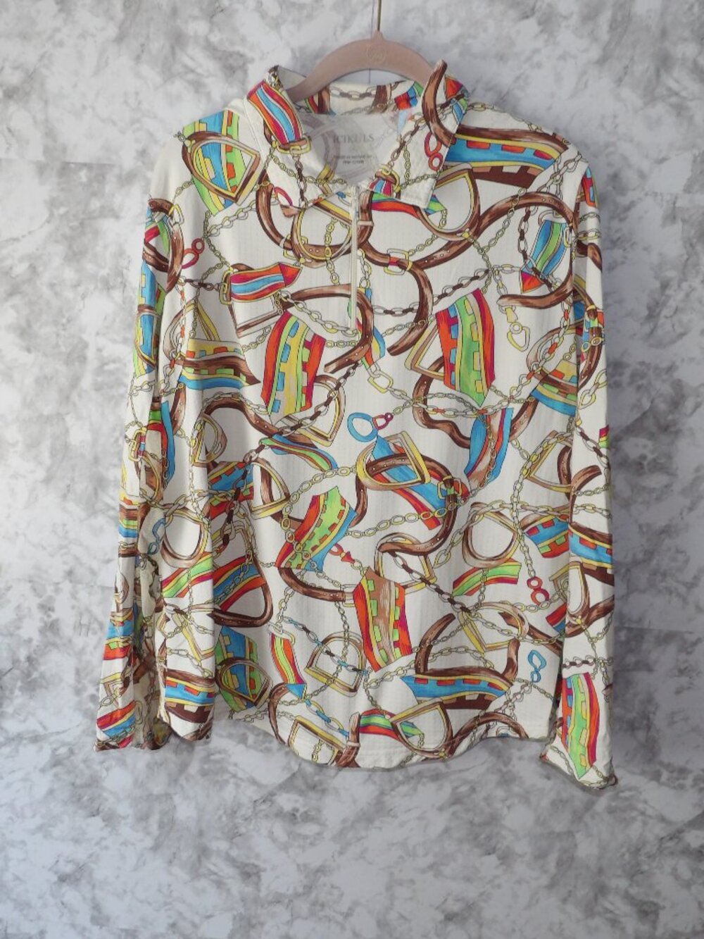 ICIKULS Women's Long Sleeve Golf Shirt Size XL